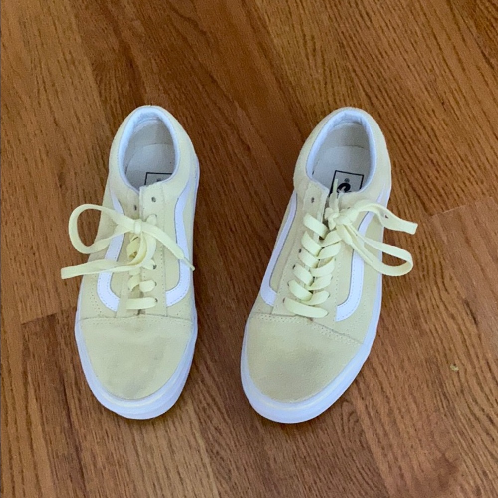 Pale yellow vans shoes
